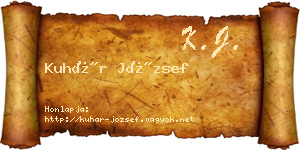 Kuhár József névjegykártya